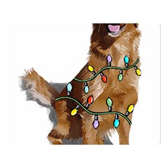 Golden Retriever Dog T- Shirt Golden Retriever Dog Santa Christmas Tree Lights Xmas T- Shirt Premium Plush Fleece Blanket (large) by ZUXUMI