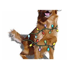 Golden Retriever Dog T- Shirt Golden Retriever Dog Santa Christmas Tree Lights Xmas T- Shirt Premium Plush Fleece Blanket (extra Small)