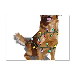 Golden Retriever Dog T- Shirt Golden Retriever Dog Santa Christmas Tree Lights Xmas T- Shirt Crystal Sticker (a4)