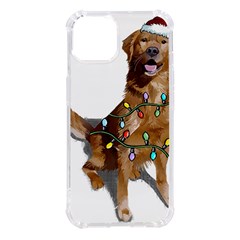 Golden Retriever Dog T- Shirt Golden Retriever Dog Santa Christmas Tree Lights Xmas T- Shirt Iphone 14 Tpu Uv Print Case