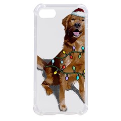 Golden Retriever Dog T- Shirt Golden Retriever Dog Santa Christmas Tree Lights Xmas T- Shirt Iphone Se by ZUXUMI