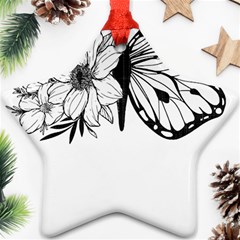 Butterfly T- Shirt Floral Butterfly T- Shirt Ornament (star)