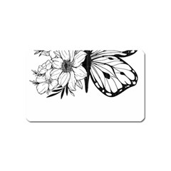 Butterfly T- Shirt Floral Butterfly T- Shirt Magnet (name Card) by JamesGoode