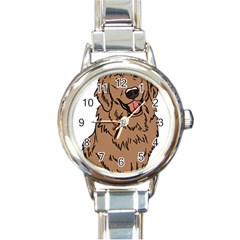 Golden Retriever T- Shirt A Golden Retriever T- Shirt Round Italian Charm Watch