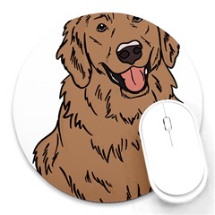 Golden Retriever T- Shirt A Golden Retriever T- Shirt Round Mousepad