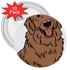 Golden Retriever T- Shirt A Golden Retriever T- Shirt 3  Buttons (10 Pack) 