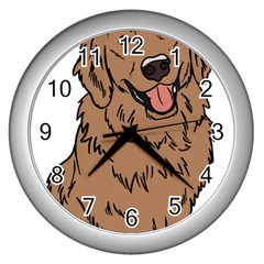 Golden Retriever T- Shirt A Golden Retriever T- Shirt Wall Clock (silver)