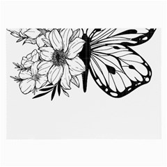 Butterfly T- Shirt Floral Butterfly T- Shirt Large Glasses Cloth (2 Sides) by JamesGoode