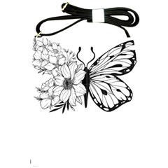 Butterfly T- Shirt Floral Butterfly T- Shirt Shoulder Sling Bag by JamesGoode