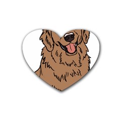 Golden Retriever T- Shirt A Golden Retriever T- Shirt Rubber Coaster (heart)