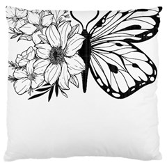 Butterfly T- Shirt Floral Butterfly T- Shirt Large Cushion Case (two Sides) by JamesGoode