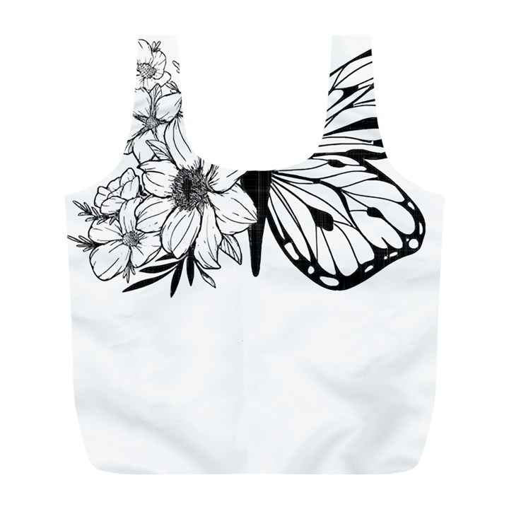 Butterfly T- Shirt Floral Butterfly T- Shirt Full Print Recycle Bag (L)