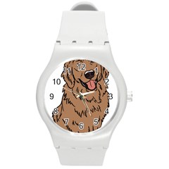 Golden Retriever T- Shirt A Golden Retriever T- Shirt Round Plastic Sport Watch (m)