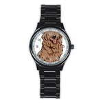 Golden Retriever T- Shirt A Golden Retriever T- Shirt Stainless Steel Round Watch Front