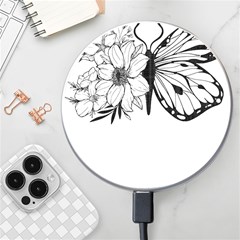 Butterfly T- Shirt Floral Butterfly T- Shirt Wireless Fast Charger(white) by JamesGoode