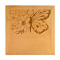 Butterfly T- Shirt Floral Butterfly T- Shirt Wood Photo Frame Cube