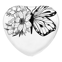 Butterfly T- Shirt Floral Butterfly T- Shirt Heart Glass Fridge Magnet (4 Pack) by JamesGoode