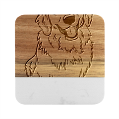 Golden Retriever T- Shirt A Golden Retriever T- Shirt Marble Wood Coaster (square)