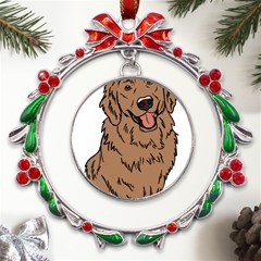 Golden Retriever T- Shirt A Golden Retriever T- Shirt Metal X mas Wreath Ribbon Ornament