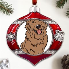 Golden Retriever T- Shirt A Golden Retriever T- Shirt Metal Snowflake And Bell Red Ornament