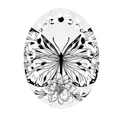 Butterfly T- Shirt Moon Butterfly T- Shirt Oval Filigree Ornament (two Sides)