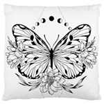 Butterfly T- Shirt Moon Butterfly T- Shirt Large Premium Plush Fleece Cushion Case (One Side) Front