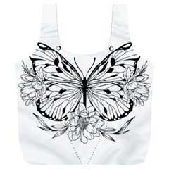 Butterfly T- Shirt Moon Butterfly T- Shirt Full Print Recycle Bag (xxl) by JamesGoode