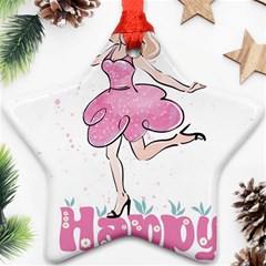 Happy Girl Ornament (star)