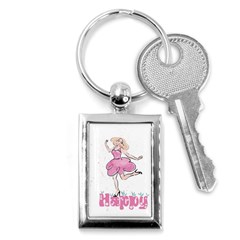 Happy Girl Key Chain (rectangle) by SychEva