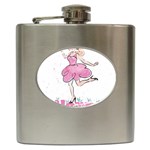 Happy Girl Hip Flask (6 oz) Front