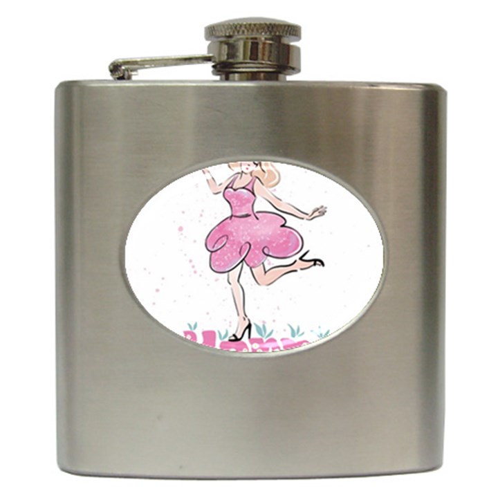 Happy Girl Hip Flask (6 oz)