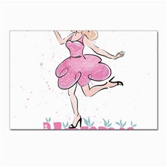 Happy Girl Postcard 4 x 6  (pkg Of 10) by SychEva