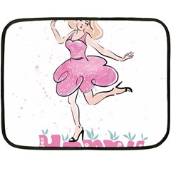 Happy Girl Two Sides Fleece Blanket (mini) by SychEva