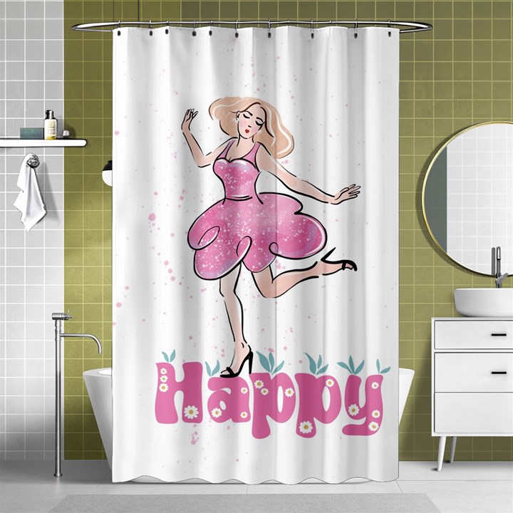 Happy Girl Shower Curtain 48  x 72  (Small) 