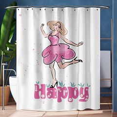 Happy Girl Shower Curtain 60  X 72  (medium)  by SychEva