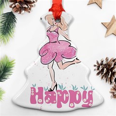 Happy Girl Ornament (christmas Tree) 