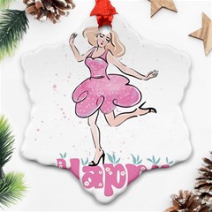 Happy Girl Snowflake Ornament (two Sides)