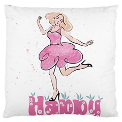 Happy Girl Standard Premium Plush Fleece Cushion Case (two Sides) by SychEva