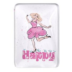 Happy Girl Rectangular Glass Fridge Magnet (4 Pack) by SychEva