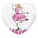 Happy Girl Heart Glass Fridge Magnet (4 pack) Front