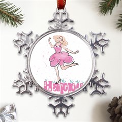 Happy Girl Metal Large Snowflake Ornament by SychEva