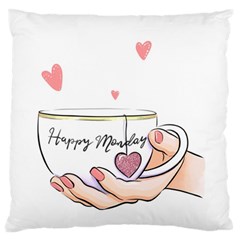 Happy Monday Large Premium Plush Fleece Cushion Case (one Side) by SychEva