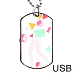 Abstract Art Design T- Shirt Abstract Illustration T- Shirt Dog Tag USB Flash (Two Sides)