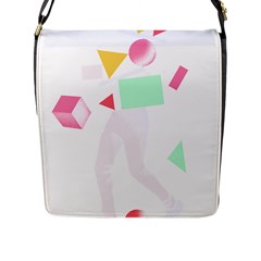 Abstract Art Design T- Shirt Abstract Illustration T- Shirt Flap Closure Messenger Bag (L)