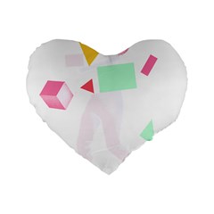 Abstract Art Design T- Shirt Abstract Illustration T- Shirt Standard 16  Premium Flano Heart Shape Cushions