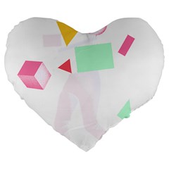 Abstract Art Design T- Shirt Abstract Illustration T- Shirt Large 19  Premium Flano Heart Shape Cushions