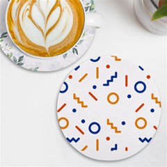 Abstract Dots And Line Pattern T- Shirt Abstract Dots And Line Pattern 4 Uv Print Round Tile Coaster by EnriqueJohnson