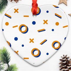 Abstract Dots And Line Pattern T- Shirt Abstract Dots And Line Pattern T- Shirt Heart Ornament (two Sides)