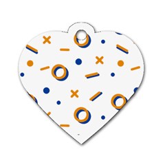 Abstract Dots And Line Pattern T- Shirt Abstract Dots And Line Pattern T- Shirt Dog Tag Heart (one Side) by EnriqueJohnson