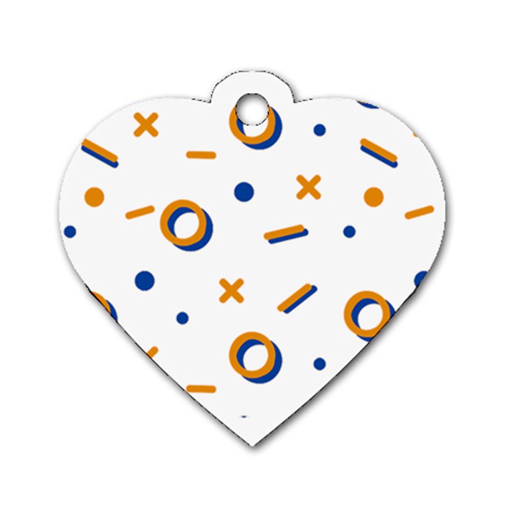 Abstract Dots And Line Pattern T- Shirt Abstract Dots And Line Pattern T- Shirt Dog Tag Heart (One Side)